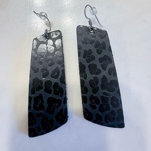 Black Leopard Print Earrings